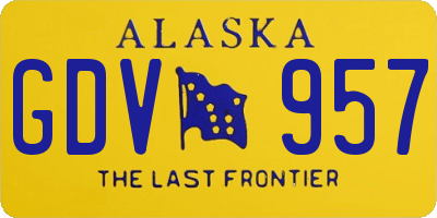 AK license plate GDV957