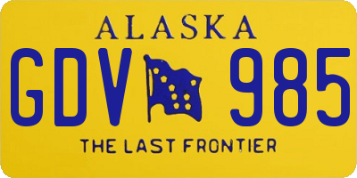 AK license plate GDV985