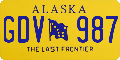 AK license plate GDV987