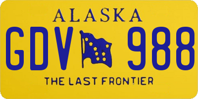 AK license plate GDV988