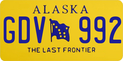AK license plate GDV992