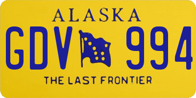 AK license plate GDV994