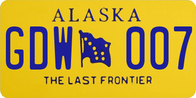 AK license plate GDW007