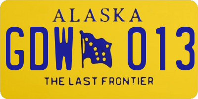 AK license plate GDW013
