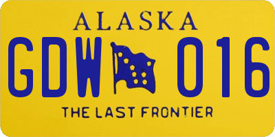 AK license plate GDW016