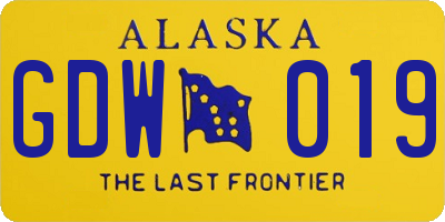AK license plate GDW019