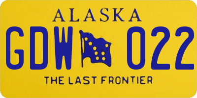 AK license plate GDW022