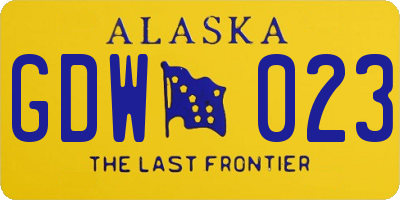 AK license plate GDW023