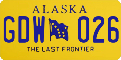 AK license plate GDW026