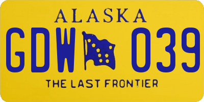 AK license plate GDW039
