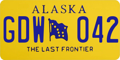 AK license plate GDW042