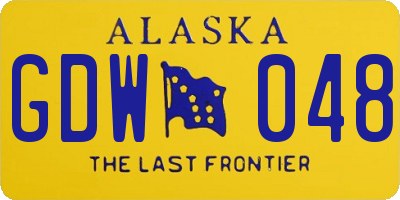 AK license plate GDW048
