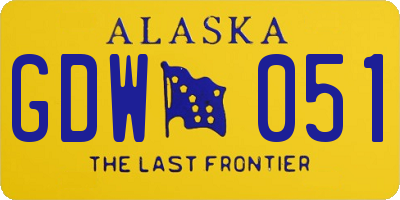 AK license plate GDW051