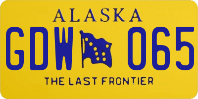 AK license plate GDW065