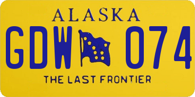 AK license plate GDW074