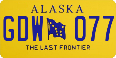 AK license plate GDW077