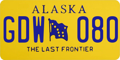 AK license plate GDW080
