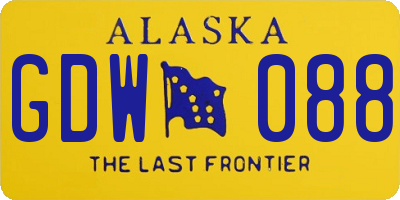 AK license plate GDW088