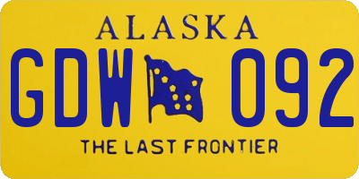 AK license plate GDW092