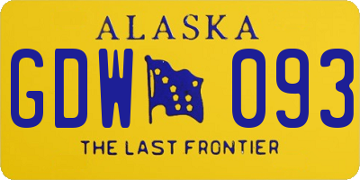AK license plate GDW093