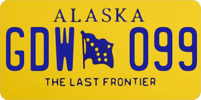 AK license plate GDW099