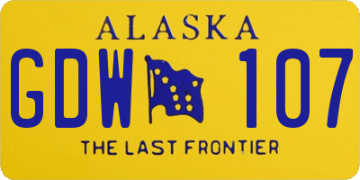 AK license plate GDW107