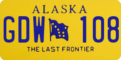 AK license plate GDW108