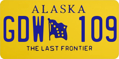AK license plate GDW109