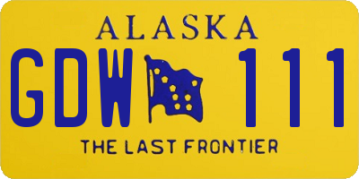 AK license plate GDW111