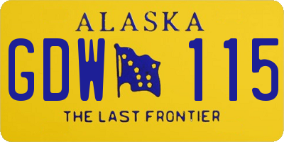 AK license plate GDW115