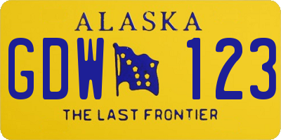 AK license plate GDW123