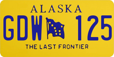 AK license plate GDW125
