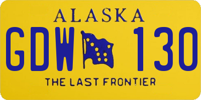 AK license plate GDW130