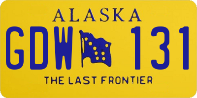 AK license plate GDW131