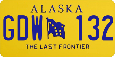 AK license plate GDW132