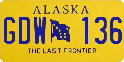AK license plate GDW136