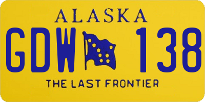 AK license plate GDW138
