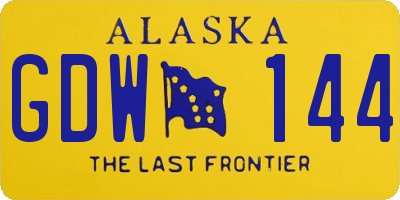 AK license plate GDW144