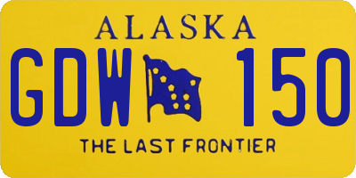 AK license plate GDW150