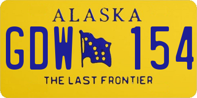 AK license plate GDW154