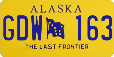 AK license plate GDW163