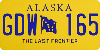 AK license plate GDW165