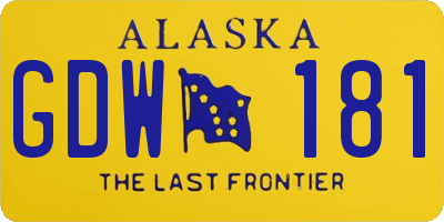 AK license plate GDW181