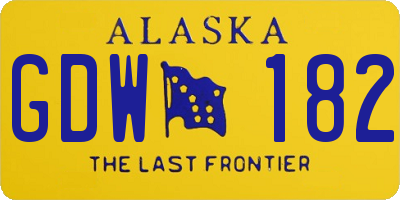 AK license plate GDW182