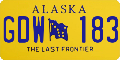 AK license plate GDW183