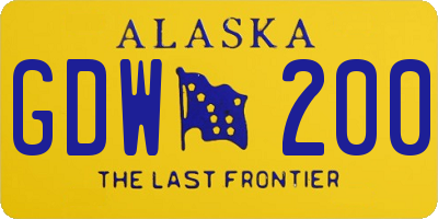 AK license plate GDW200