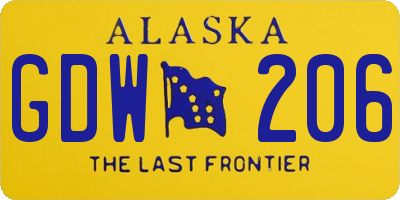 AK license plate GDW206