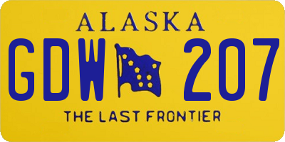AK license plate GDW207