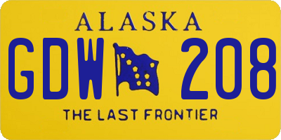 AK license plate GDW208