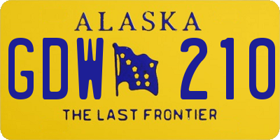 AK license plate GDW210